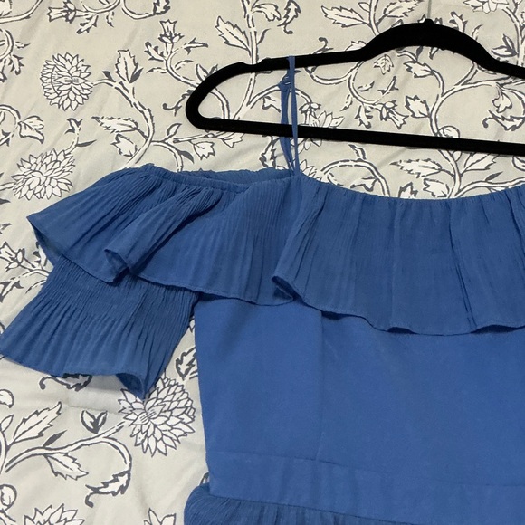 Elegant Blue Off-Shoulder Women's dress - Picture 5 of 7